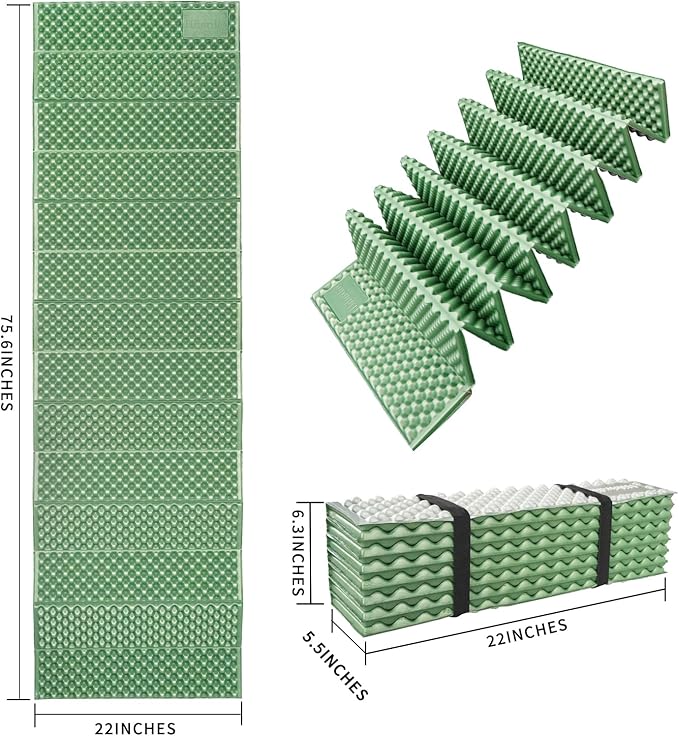Camping and Backpacking Foam Sleeping Pad Waterproof Soft Ultralight for Adults and Kids Closed Cell Folding Easy Storage Warmth and Moisture Protection Sleeping mat