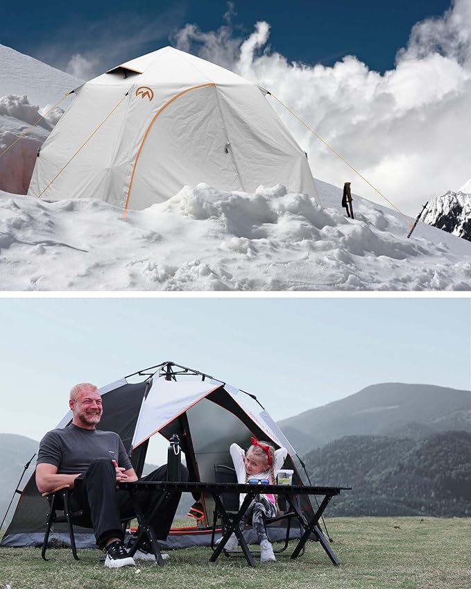 OutdoorMaster 2 Person Camping Tent, 4 Seasons Lightweight Backpacking Canopy, Waterproof and Weatherproof Sun Shelter, Double Layer Outdoor Cabana for Camping, Hiking and Mountaineering