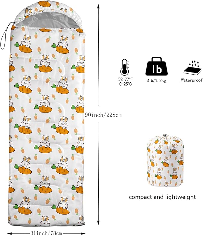 AILONEN Boys Sleeping Bag for Camping,Nautical Anchor,Lightweight & Waterproof,3 Season Warm & Cool Weather,Navy Blue Sleeping Bags for Kids Men Travelling,Outdoors