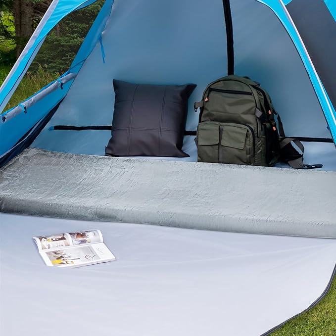 S AFSTAR Memory Foam Camping Mattress, Roll Up Travel Mattress w/Carry Bag, Removable Cover, Plush Surface, Anti-Slip Bottom, 72” Portable Foldable Floor Mat for Camping Car Travel