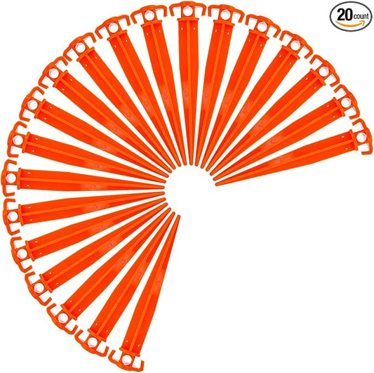 ASR Outdoor Orange Heavy Duty ABS Plastic Tent Stakes Ground Anchor Camping Essentials