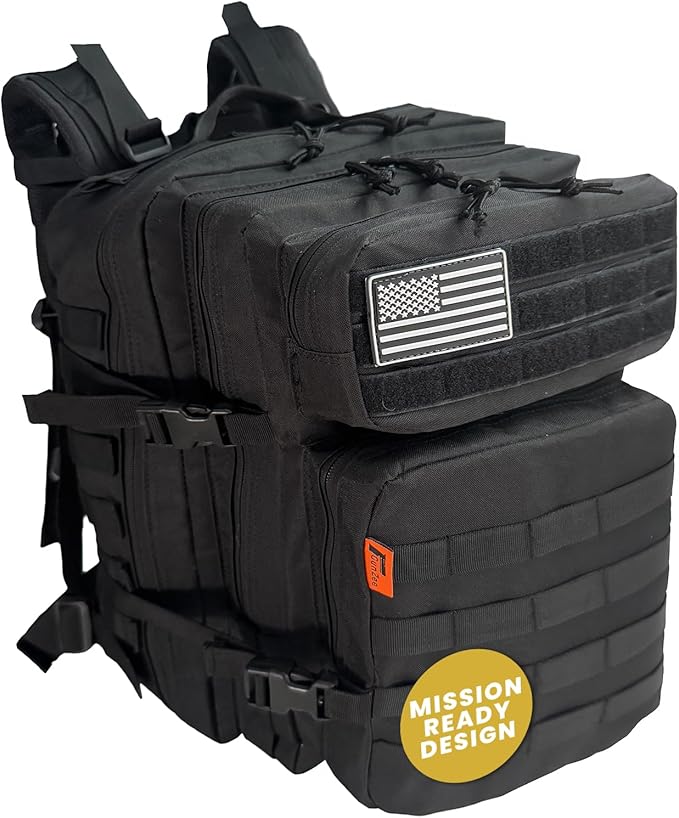 GunZee Tactical Backpack, 40-Liter MOLLE-Compatible Bug-Out Bag for Travel, Work, Camping, Hiking, Hunting, Fishing, and Military Use, Assault and Range Bag, Rucking Backpack for Men and Women