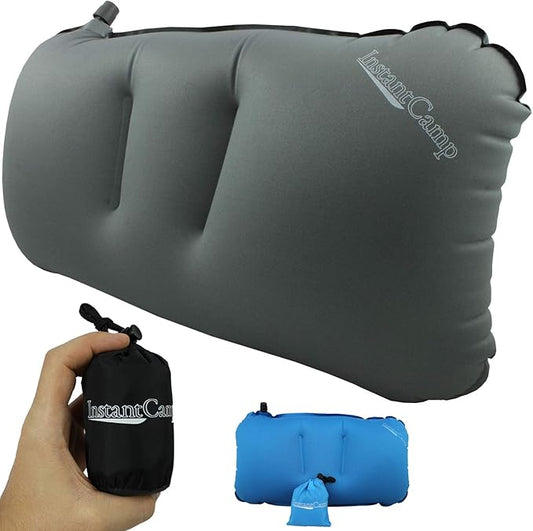 Ultra Lightweight Inflatable Backpacking Travel Camping Pillow - Compact, Comfortable, Ergonomic, Durable Used for Lumbar Support, Camp, Hike