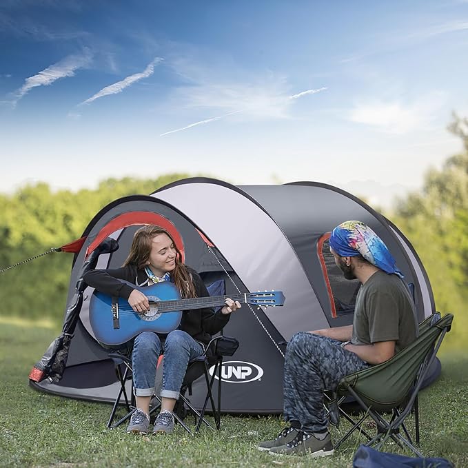 Pop-up Tent, 3 Person Camping Tent, Instant Portable Beach Tent, Easy Pop Up Shade Tents 2 Doors for Camping Hiking & Traveling with Carrying Bag