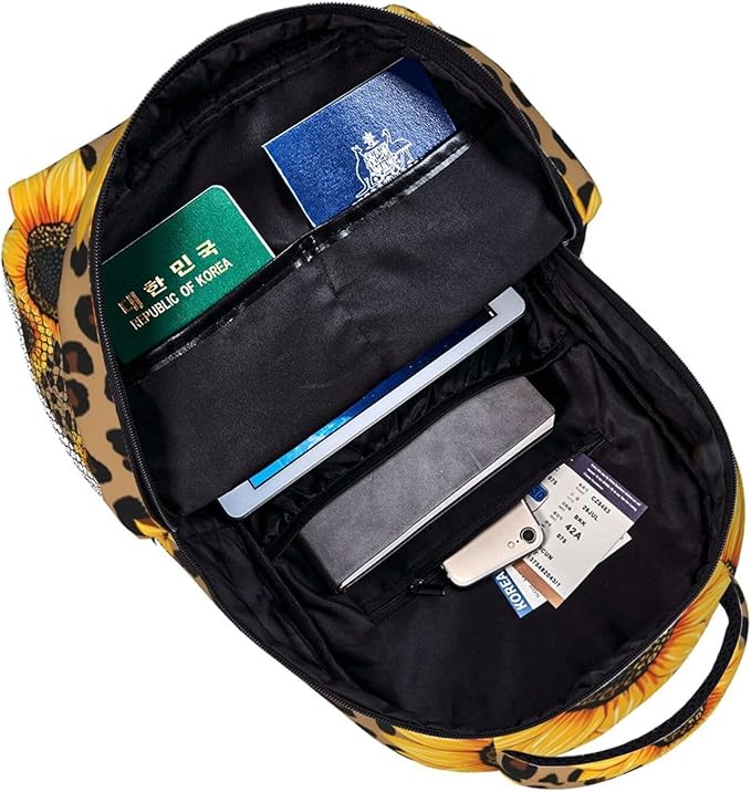 Rucksacks Lightweight Multipurpose Anti-Theft 90S Sunflower Leopard Shoulder Bag Large Capacity Business Computer Bag With Smooth Zippers