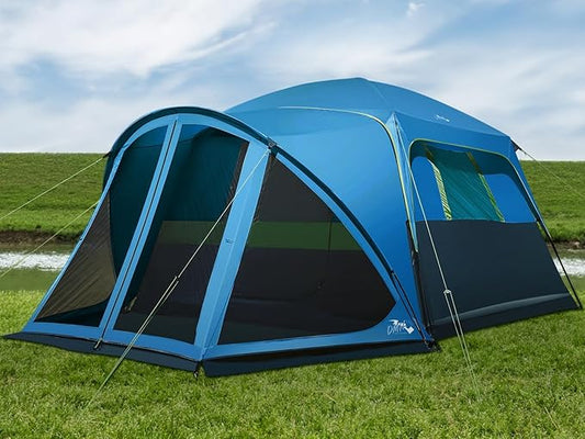 Tents for Camping 6/10 Person Camping Tent with Screen Porch, Weatherproof Large Cabin Tent with Rainfly and Carry Bag, Family Tent for Outdoor Camping and Backyard
