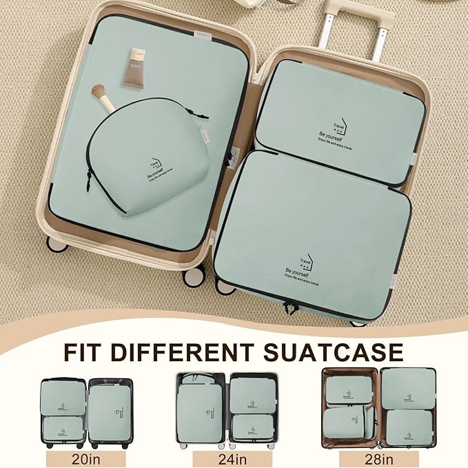 Packing Cubes for Travel, Various Sizes Luggage Organizer Bags with Double Zipper, Durable Space Saver Bags Travel Essentials (5 Set, Grey)