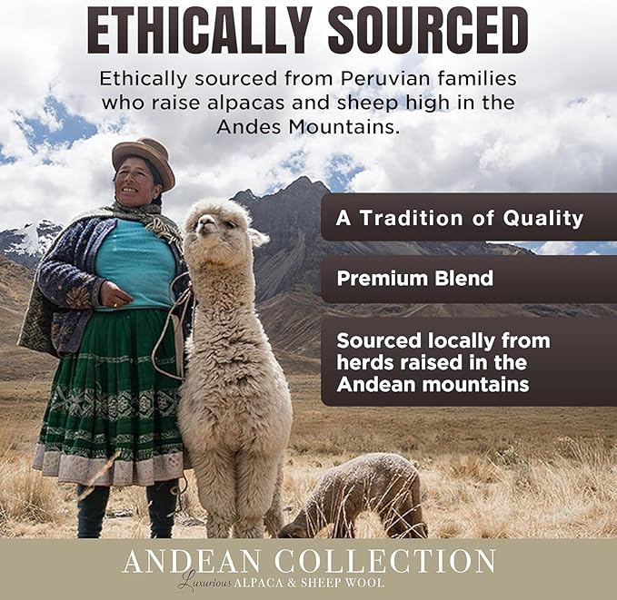 Natural Alpaca & Sheep Wool Blanket – Twin Size – Heavyweight Warmth, Thick, Breathable, Natural Texture & Scent, 63 x 84 Inches, 4.2 lbs – Made in Peru
