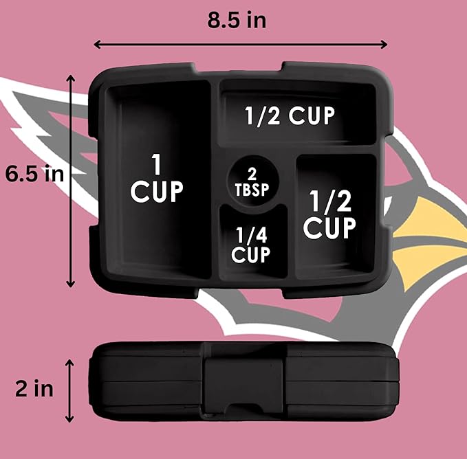 FOCO NFL Unisex-Adult Officially Licensed 2-Tone Big Logo Team Color Football Leak Proof 5 Compartment Bento Lunch Box - Arizona Cardinals