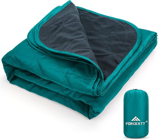 Forceatt Camping Blanket, 79" X 57" Large Outdoor Blanket, Sandproof, Waterproof for Outdoor Festivals, Beaches, Picnics, Stadium，Camping, Parks, Hiking, Travel, Family Suitable for 4 Seasons.