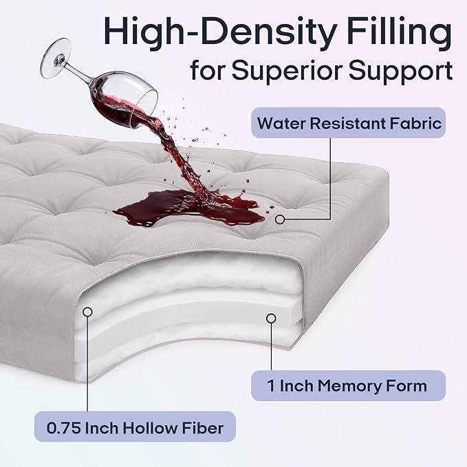 Syrinx Water Resistant Japanese Futon Mattress, Queen Size 80"x60", 2.5 Inch Thick Japanese Floor Mattress Tatami Mat, Foldable Floor Bed Sleeping Pad for Dormitory Guest Room Camping