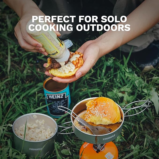 Fire-Maple Frost MINI Ultralight Camping Cookware Set – Compact Aluminum Pot and Frypan for Backpacking and Hiking – Lightweight Nesting Design, Gas Canister Compatible