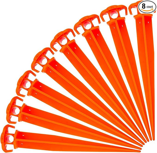 ASR Outdoor Orange Heavy Duty ABS Plastic Tent Stakes Ground Anchor Camping Essentials