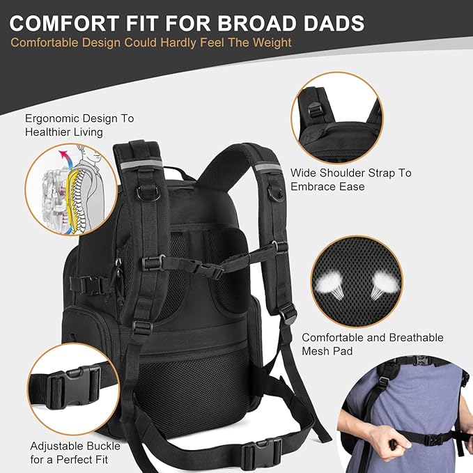 MIRACOL Military Diaper Bag for Dad: Tactical Design with Changing Pad & Daddy Patches - Pride Solution for Veteran Fathers in Baby Outings