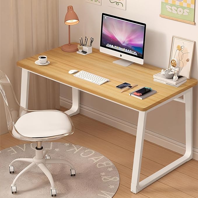 Computer Desk Modern Simple Style Desk for Home Office, 55 inch Small Writing Table or Bedroom