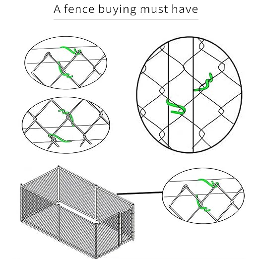 HITTITE 100-Pack Chain Link Fence Dog Fence Slats Hook,Repair Aluminum Wire Ties for Chain Link Fence and Dog Fence, Metal Wire Ties for Dog Fence, Chain Link Hook 7-9/10" Long, Diameter 13.5gauge.