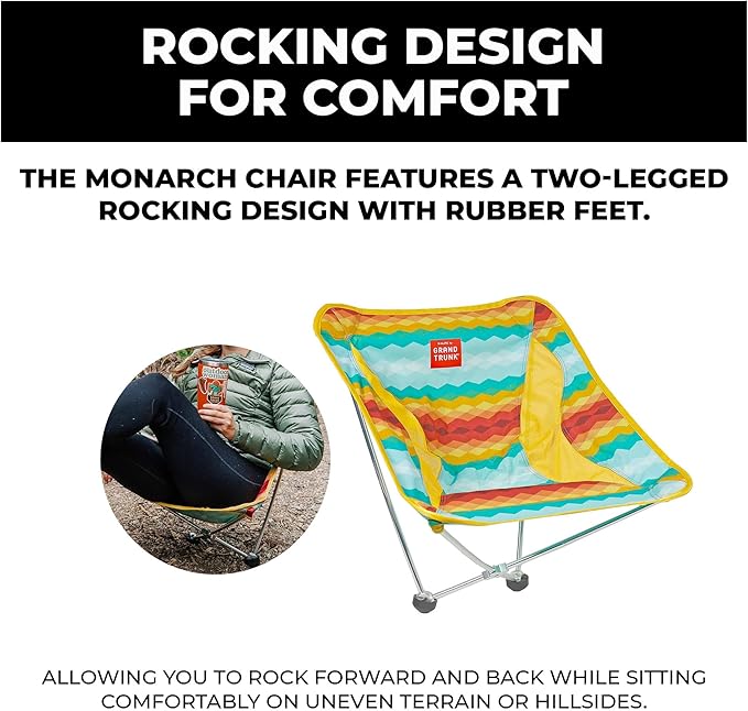 GRAND TRUNK Alite Monarch Chair – Ultra-Lightweight & Portable Rocking Camping Chair, Quick & Easy Setup, Durable Aluminum Frame for Hiking, Backpacking, Fishing & Beach (Camp Horizon)