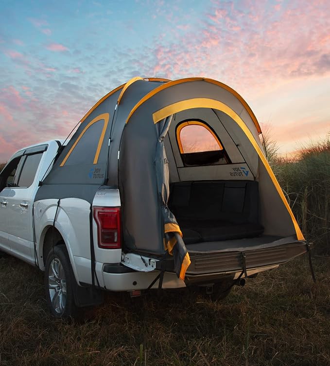 JoyTutus Pickup Truck Tent Orange+JOYTUTUS Truck Bed Air Mattress 5.5-5.8Ft