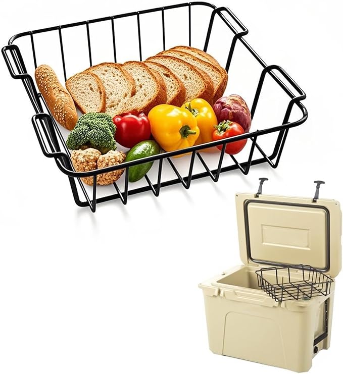 Cooler Basket 12.5", Cooler Basket for Yeti 50 QT, Dry-Goods Baskets Compatible with YETI Tundra 50 or 65, Cabela's 60QT, lgloo 52QT, Ozark Trail 52QT, Pelican Elite (45 & 70) etc.