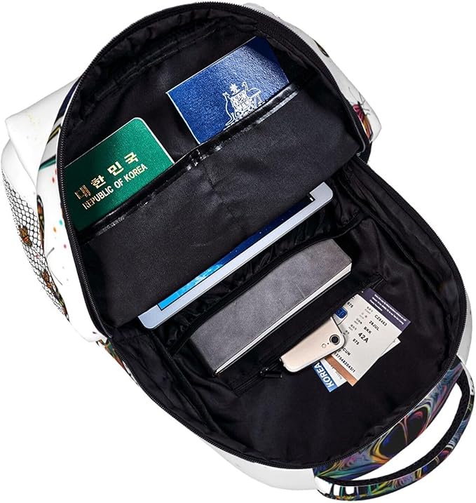 Rucksacks Multipurpose Anti-Theft Big Capacity Bookbag, Mexican Skulls Colorful Butterfly Art Travel Hiking Camping Rucksack With Padded Straps