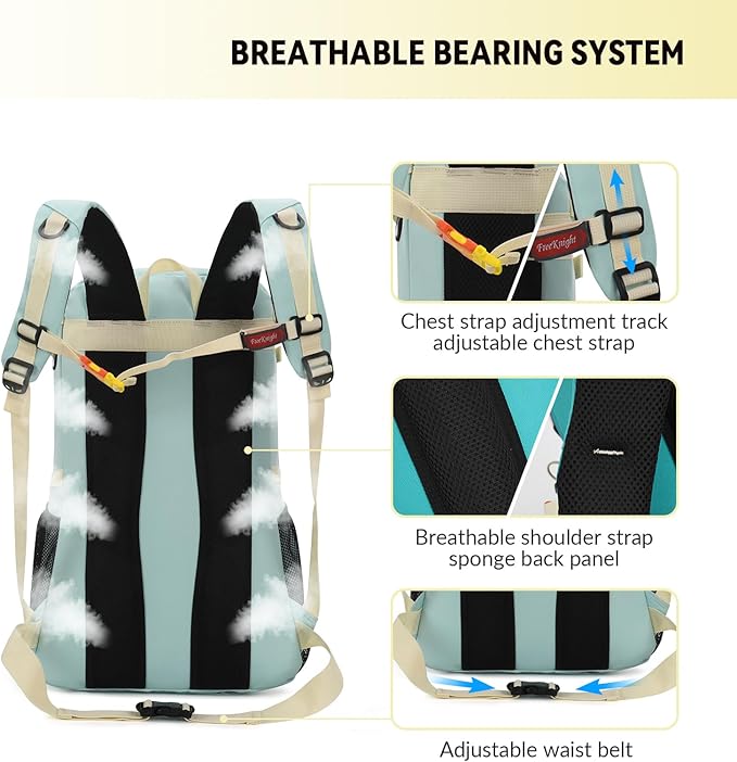 Bseash 40L Waterproof Hiking Camping Backpack with Rain Cover, Outdoor Sport Travel Bag Daypack for Climbing Skiing Cycling (Pink)