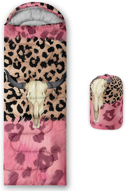 AILONEN Kawaii Puppy Sleeping Bag for Kids Boys Girls,Warm and Cool Weather,Lightweight,Waterproof Backpacking,Cartoon Cute Dog & Duck Animal Themed Blue Sleeping Bag for Camping