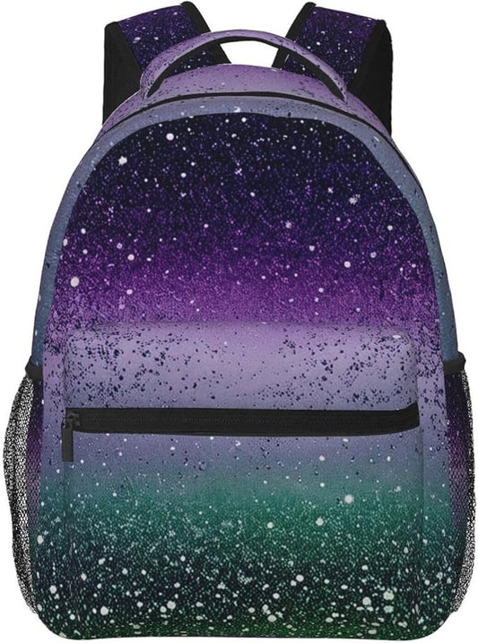 Daypack Bookbag Multipurpose Anti-Theft Big Capacity Carry On Bag, Sparkling Mermaid Scales Travel Hiking Camping Rucksack With Padded Straps
