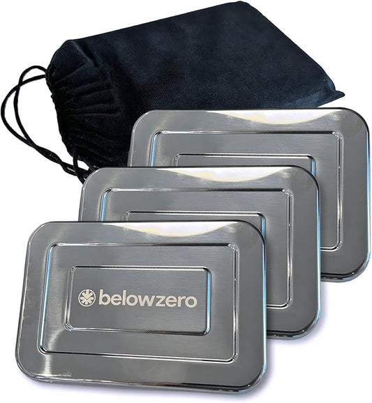 Below Zero Deluxe Stainless Steel Cooling Pack - Durable Ice Pack Lasts 48 Hours, Ice Pack for Bento, Lunch Bags, Coolers, Picnics, Camping, Beachgoers, Sporting Events - Longest Lasting