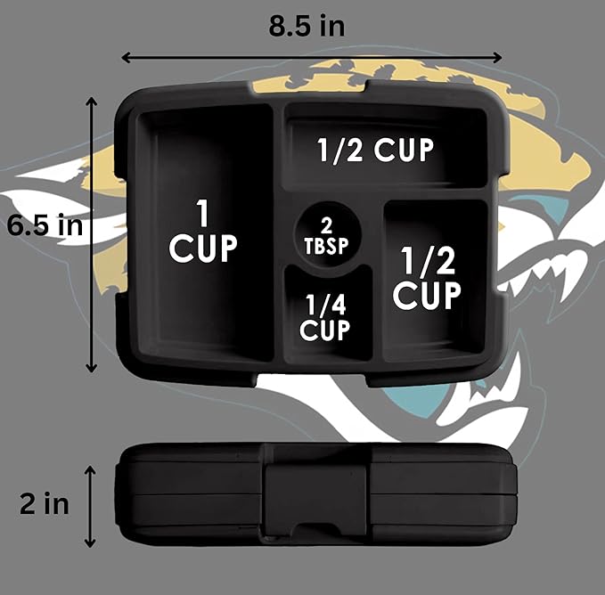 FOCO NFL Unisex-Adult Officially Licensed Team Color Stripe Primary Logo Football Leak Proof 5 Compartment Bento Lunch Box - Jacksonville Jaguars