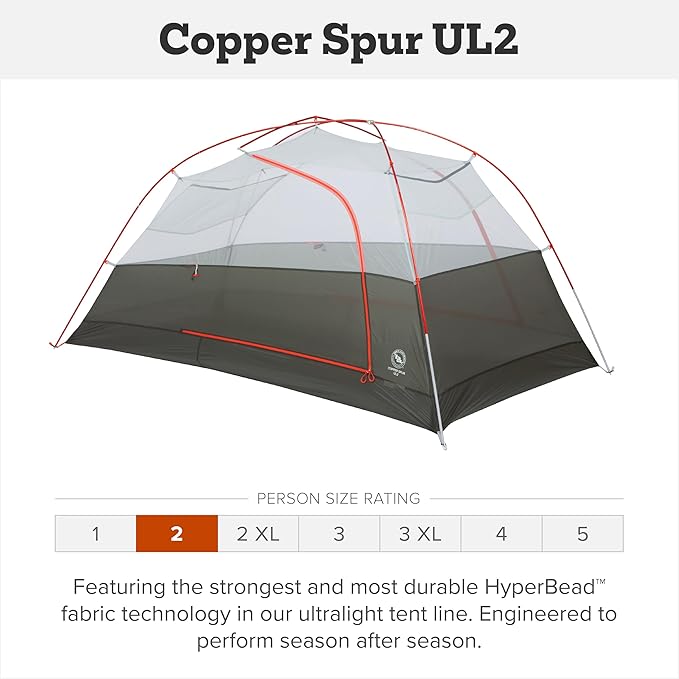 Big Agnes Copper Spur UL - Backpacking Tent for Camping, 3 Season, Ultralight, Waterproof, Anodized Poles