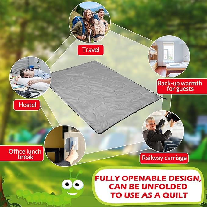 Macarrie 12 Pack Camping Sleeping Bags for Adults Bulk Cold Weather Kids Sleeping Bag Homeless Lightweight Waterproof Compression Sack for Backpacking Traveling Hiking Outdoor