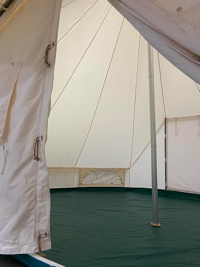 19.68 * 13.1ft Canvas Tent Bell Tent Glamping, 4 Seasons Yurt Tent for Camping, Heavy Cotton Canvas Tent for Family Camping, Outdoor Hunting, Bell Tent with 8.53ft*6.56ft Porch