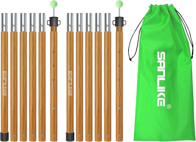 SAN LIKE Tarp Pole Camping Tent Poles Aluminum Telescopic Poles for Canopy Awning Shelter Backpacking Hiking 4/6 Section Easy Assembly Lightweight Adjustable from 50/29 in to 113.39/82.68 in (2 Set)
