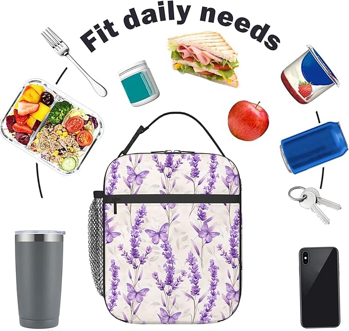 Reusable Sunflower Lunch Box for Kids Girls Boys Women Adult, Insulated Floral Leopard Print Lunch Bag,Polyester Cooler Flower Handbags Case for School Picnic Work Travel Beach or Hiking