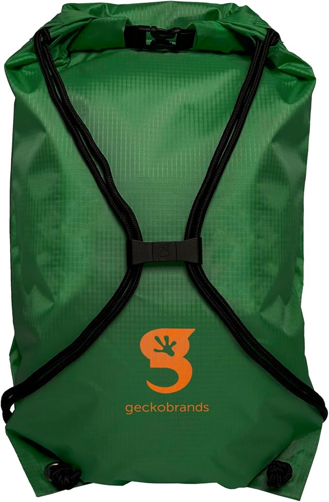 geckobrands Embark 10L Drawstring Backpack – Waterproof, Lightweight Dry Bag for Beach, Hiking, and Light Water Activities