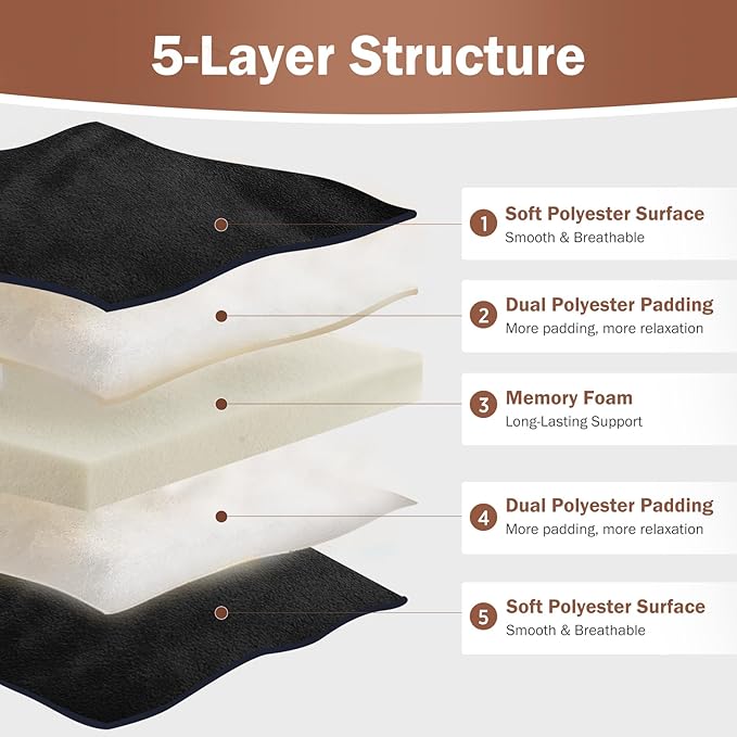 Japanese Floor Futon Mattress Twin Size 38"x 80", 2.5'' Thick Foldable Roll Up Floor Bed Sleeping Pad, 25D Foam Filled Tatami Mat with Straps for Guest Room, Dormitory & Camping, Classic Black