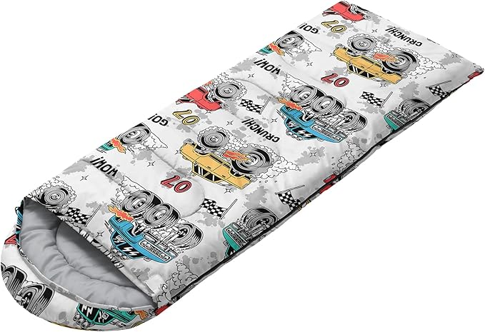 AILONEN Boys Sleeping Bag for Camping,Nautical Anchor,Lightweight & Waterproof,3 Season Warm & Cool Weather,Navy Blue Sleeping Bags for Kids Men Travelling,Outdoors