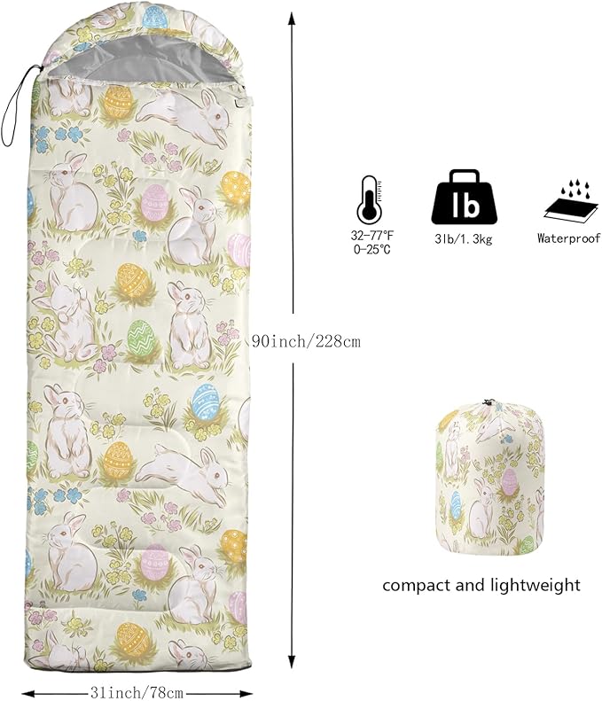 AILONEN Boys Sleeping Bag for Camping,Nautical Anchor,Lightweight & Waterproof,3 Season Warm & Cool Weather,Navy Blue Sleeping Bags for Kids Men Travelling,Outdoors