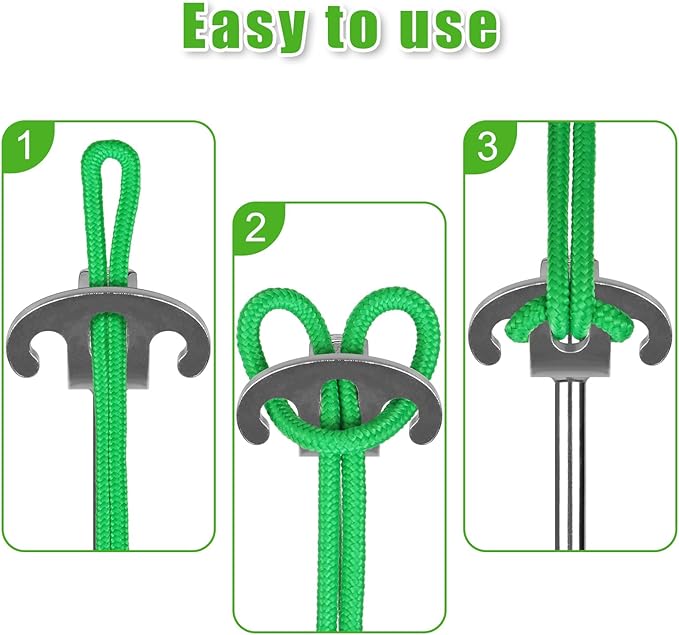 17 Inch Screw in Ground Anchors Kit, 4 Pack Heavy Duty Tent Stakes, Double-Sided Welded Spiral Windproof Earth Anchors for Trampoline, Shed, Swing Set & Mobile Home