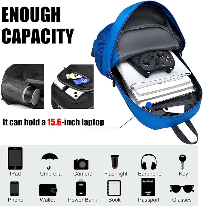 Lightweight Packable 20L Hiking Backpack Foldable Small Camping Pack for Men Women Outdoor Travel Waterproof Daypack Shoulder Bag Blue