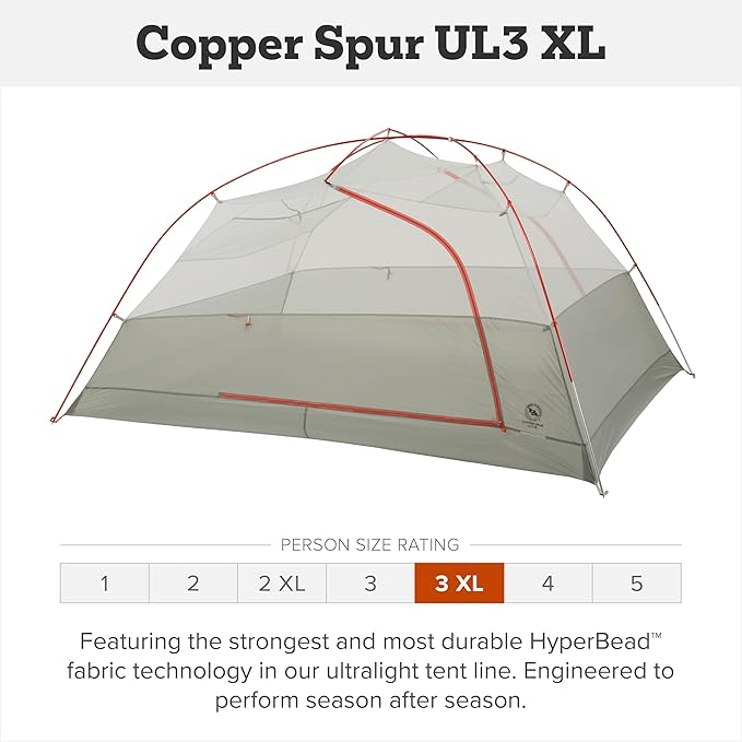 Big Agnes Copper Spur UL - Backpacking Tent for Camping, 3 Season, Ultralight, Waterproof, Anodized Poles