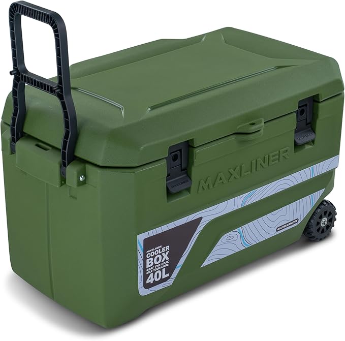 Max Cooler Box (40L) Outdoor Activities, Such as Camping, Fishing, Hiking, and picnics. Box Keeps Cold to 180 Hours (7.5 Day)