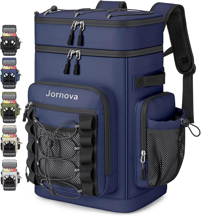 Insulated Cooler Backpack, 40L Leakproof Backpack with Double Compartments for Men & Women, Large Lunch Cooler for Camping, Beach, Travel, Picnic, Up to 48 Cans