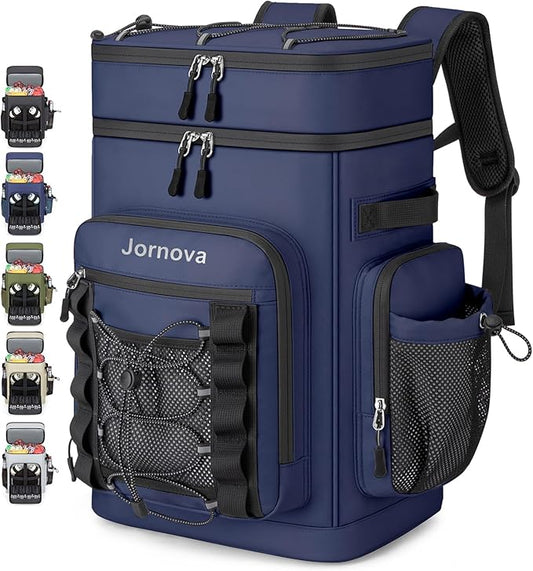 Insulated Cooler Backpack, 40L Leakproof Backpack with Double Compartments for Men & Women, Large Lunch Cooler for Camping, Beach, Travel, Picnic, Up to 48 Cans