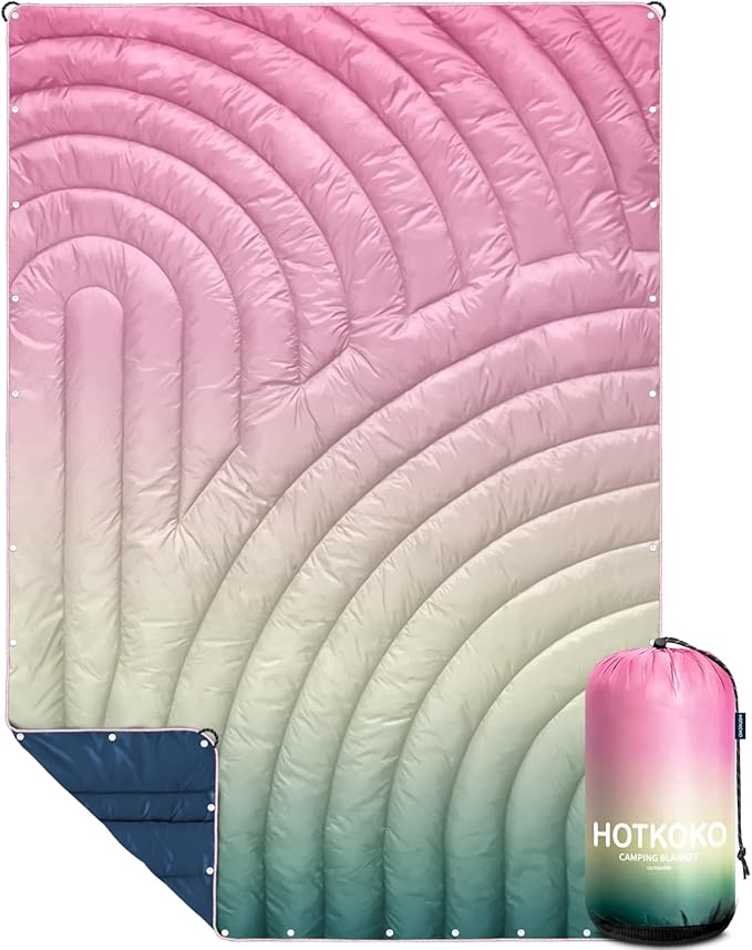 Camping Blanket,Puffy Blanket Lightweight Packable Camping Blanket Outdoor Blanket for Camping,Traveling, Stadium, Hiking, Picnics