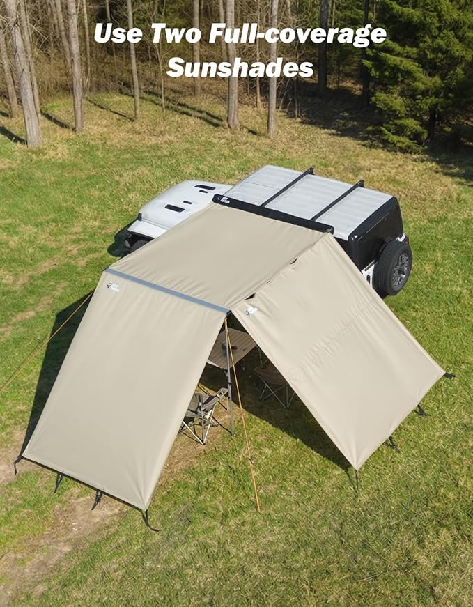 JOYTUTUS Awning Wall Universal Multi-Side for 6.6FT x 8.2FT, Waterproof Ripstop UV-Resistant Extension for Privacy & Sun Shade