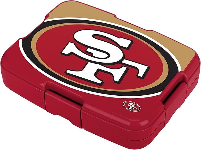 FOCO NFL Unisex-Adult Officially Licensed 2-Tone Big Logo Team Color Football Leak Proof 5 Compartment Bento Lunch Box - San Francisco 49ers