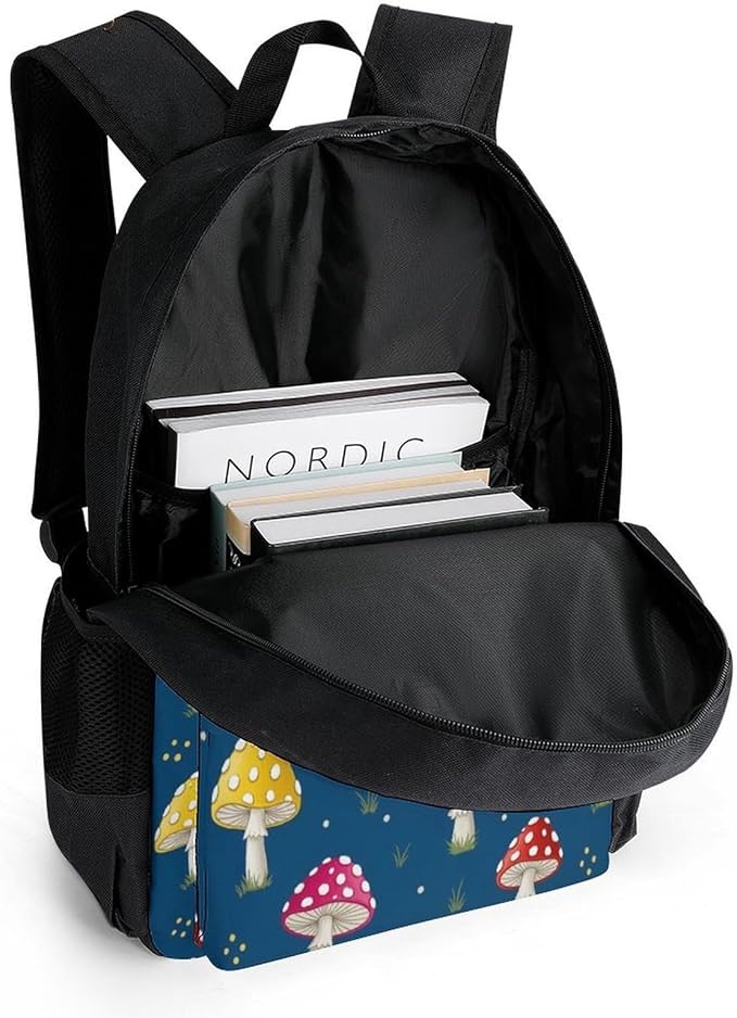 Multipurpose Business Travel Rucksack Mushroom College Bookbag with Large Capacity Backpack for College Men Women