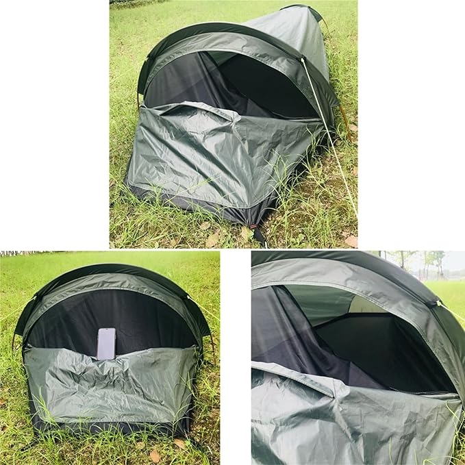 4 Season Polyester Rectangular Backpacking Tent, 1 Person, Waterproof, Breathable, Rainproof, Bivy Sack Included
