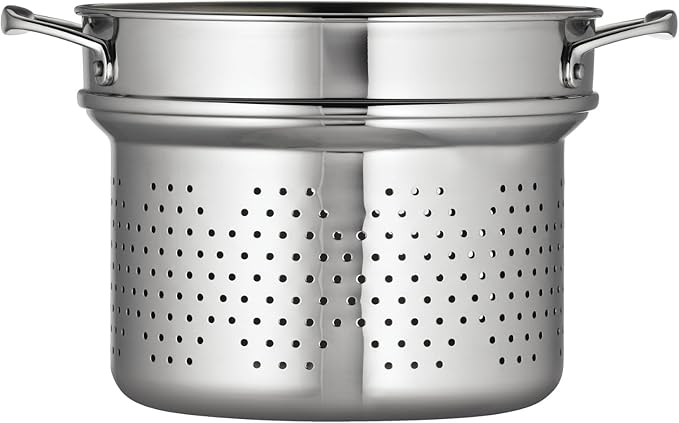 Tramontina Signature Stainless Steel Pasta Strainer Insert for Pot, Basket compatible with 8-Quart Stock Pot